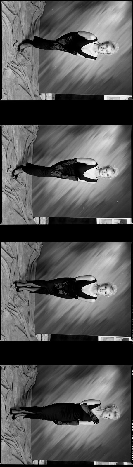 1 roll 14 negatives black & white medium format Kodak TMAX film sexy pin up