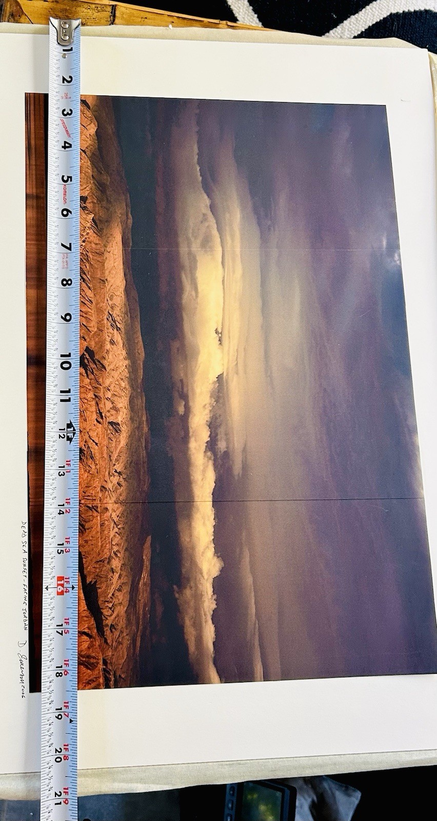 Triptych 3 Panel Photograph Dead Sea Sunset Facing Jordan Signed D Emerson 2006