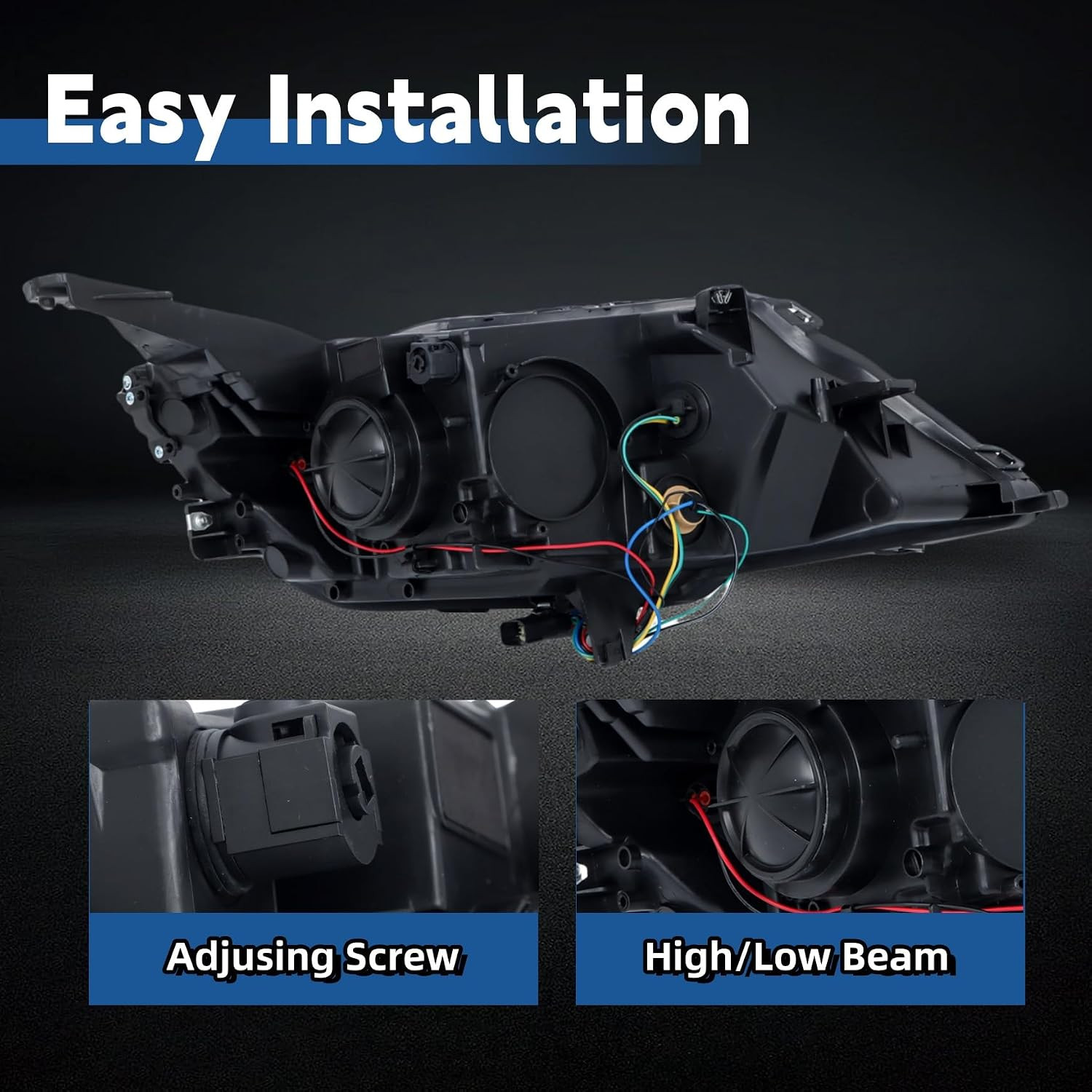 Headlights Assembly Halogen Replacement for Impala 2015-2020 Housing Black Lamp