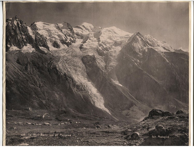 ALBUMEN PEEKS OF MT BLANC BATHED IN SUN LIGHT. 8.5 X 10.75 INCHES.