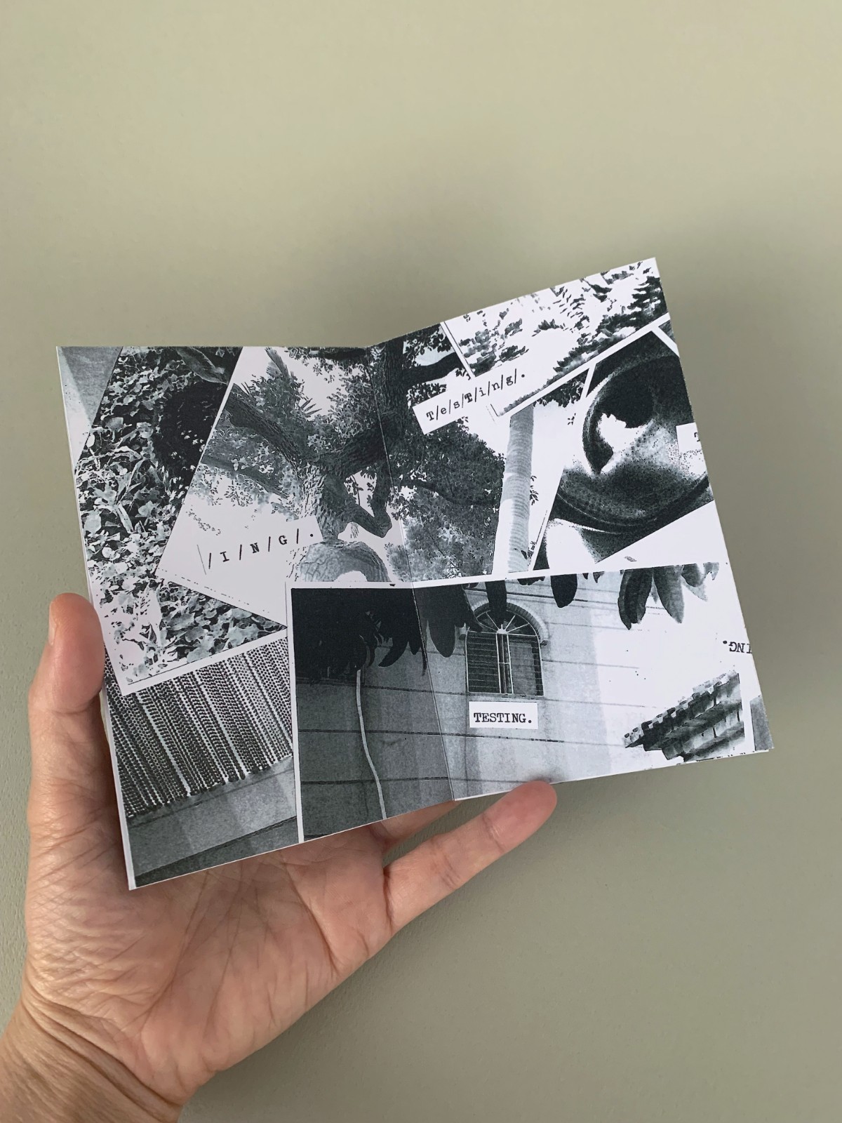 Original OOAK Handmade B&W Photo Zine of Collaged Darkroom Prints