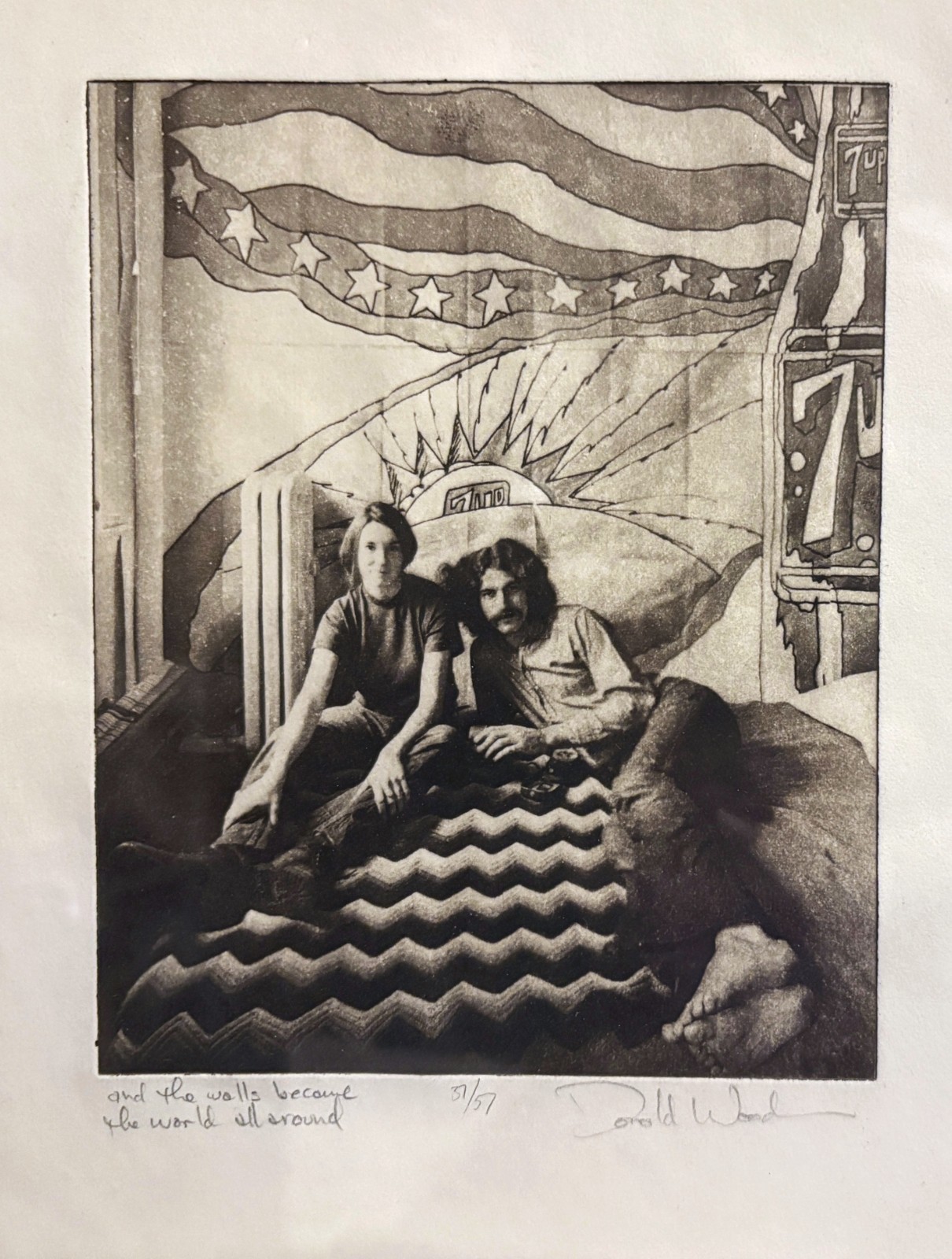 DONALD WOODMAN 20ht-21st c. American 1970s Photogravure SELF PORTRAIT WITH WIFE