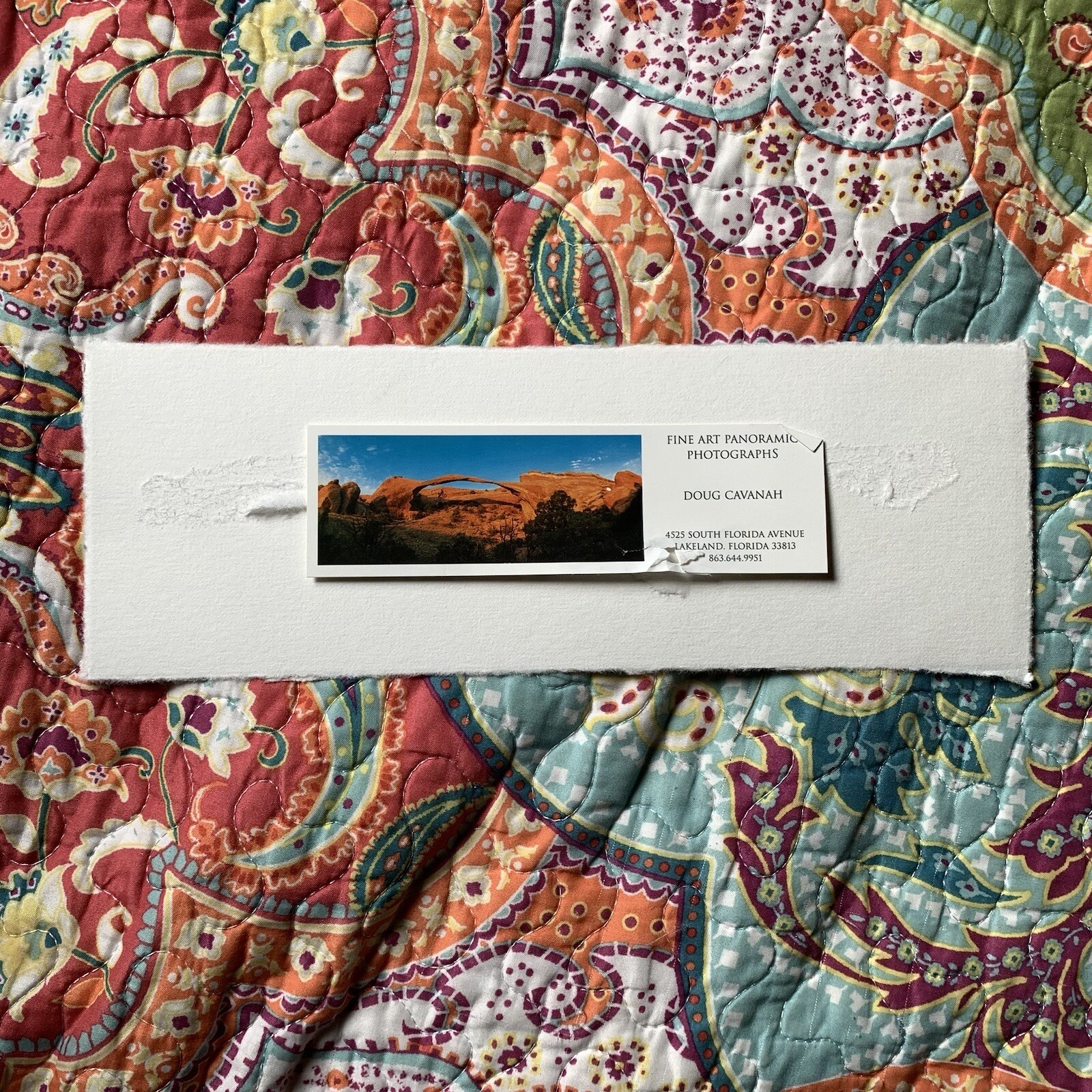 Photograph on Watercolor Paper Doug Cavanah Red Sky at Night Signed Mini Art