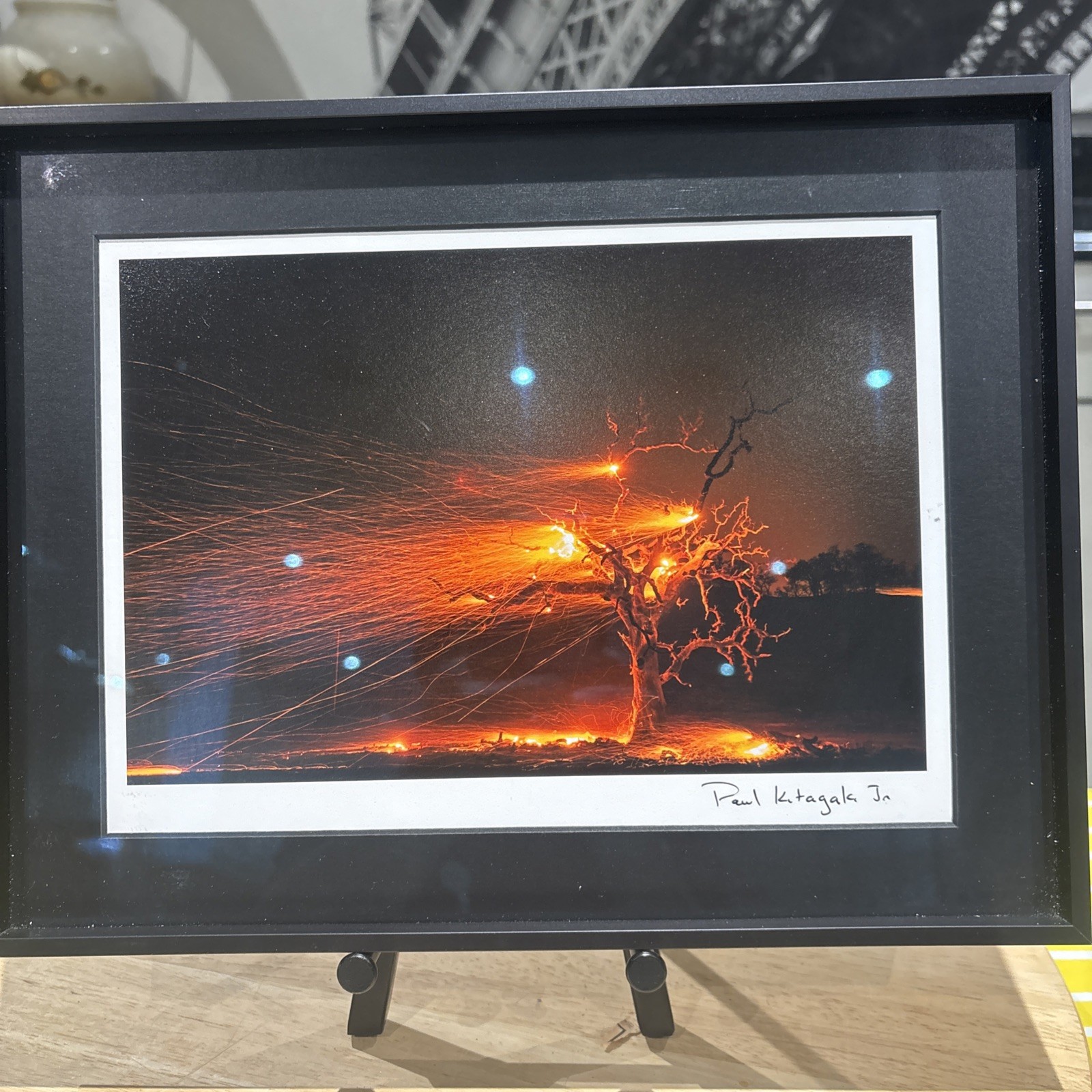 Photograph Print Titled Burning Tree” Signed By Paul Kitagak Jr. F-10”x12.75”