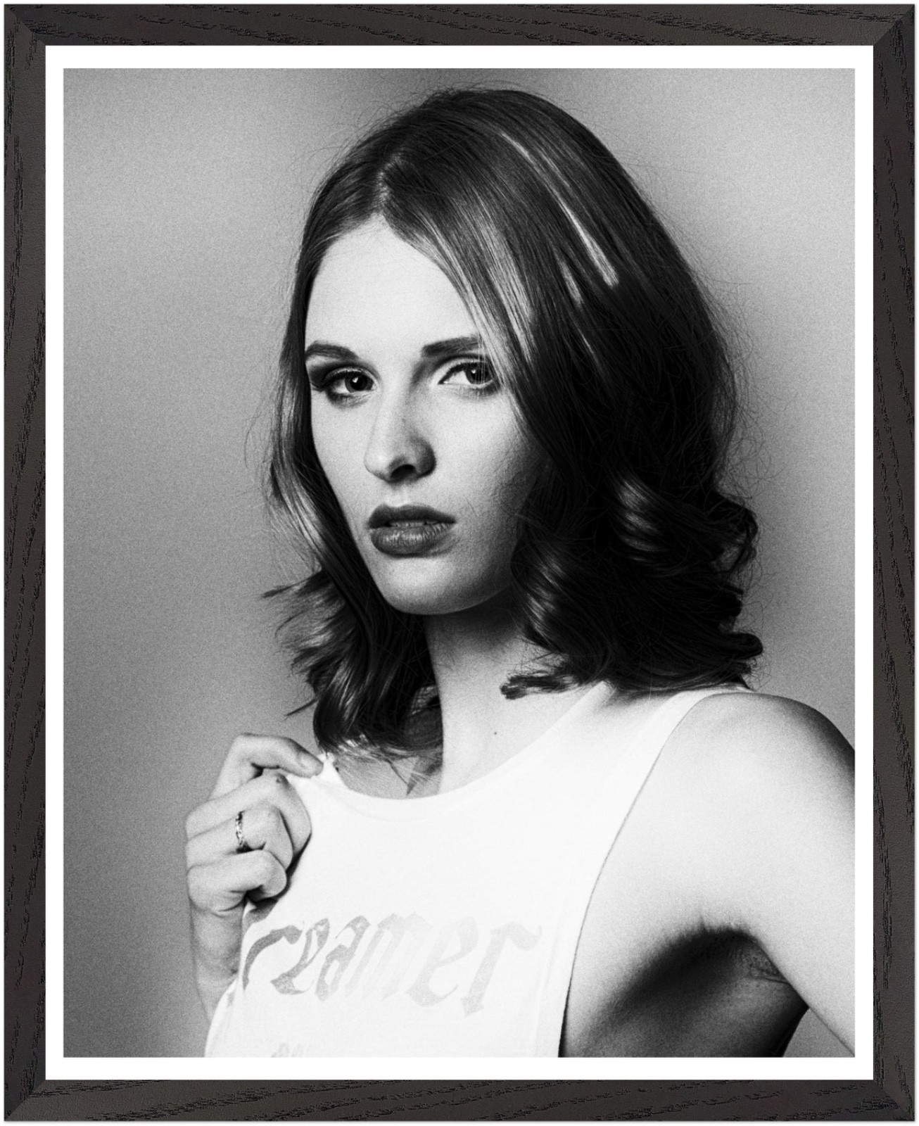 Portrait of a model B&W art photograph