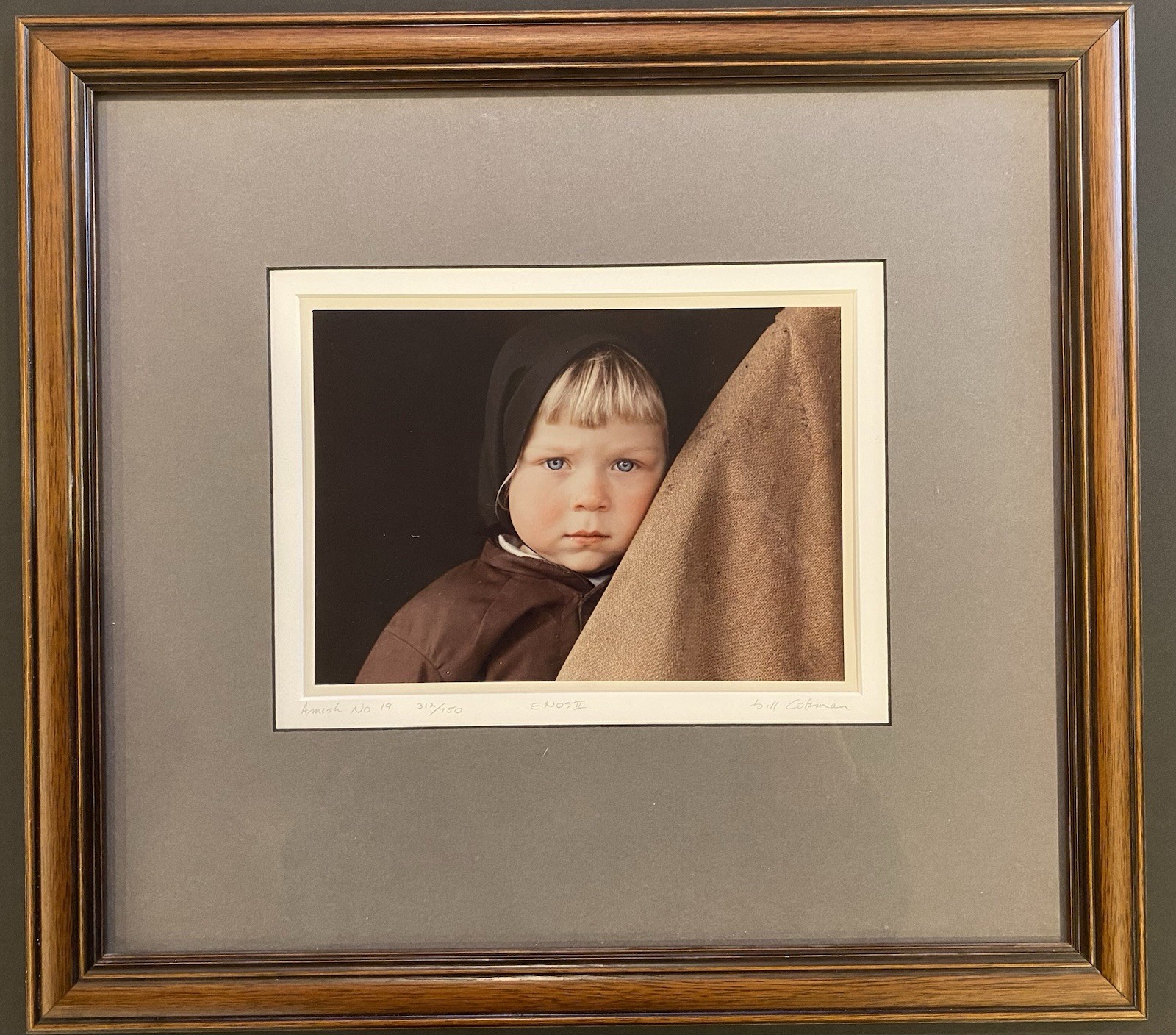 Notable Bill Coleman photograph Amish 19. Signed, # 312, framed & matted.