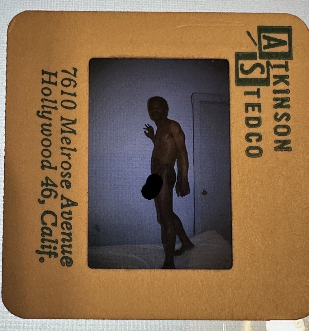 Vintage Standing Male Black Nude Subject Slide Photo