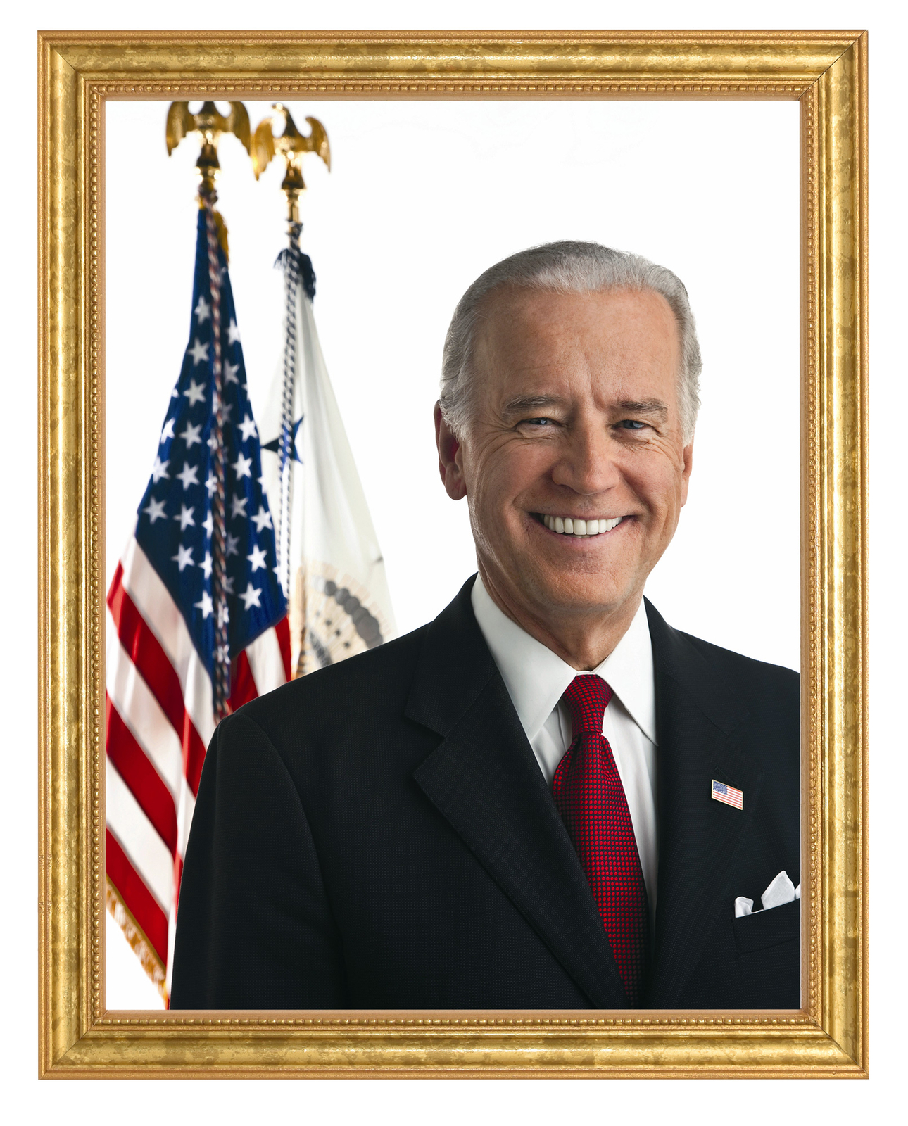 Joseph Biden Photograph in a Aged Gold Frame