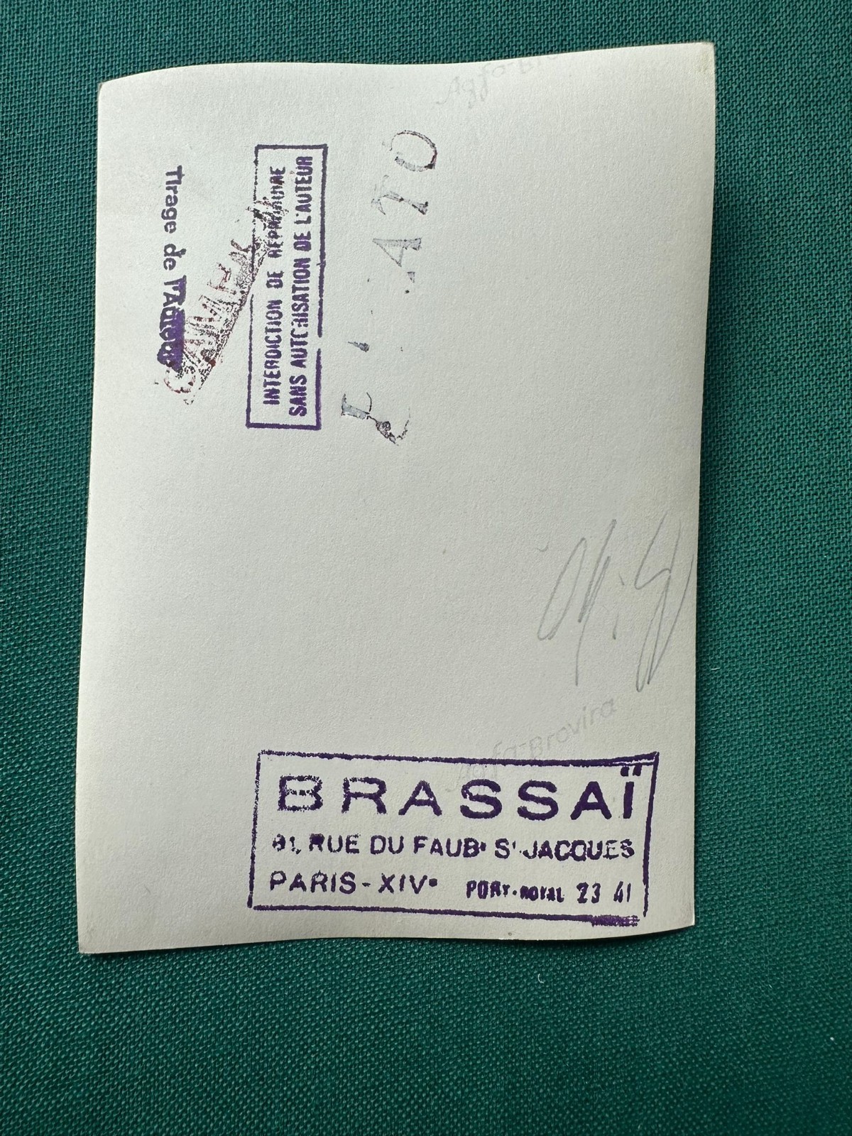 Brassaï Original Vintage Photograph (circa 1940–1950) – Paris Studio Stamp