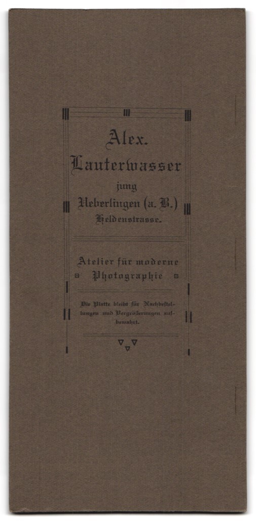 Photograph Alex. Lauterwasser, Überlingen a. B., Heroes Street, Bourgeois Dam