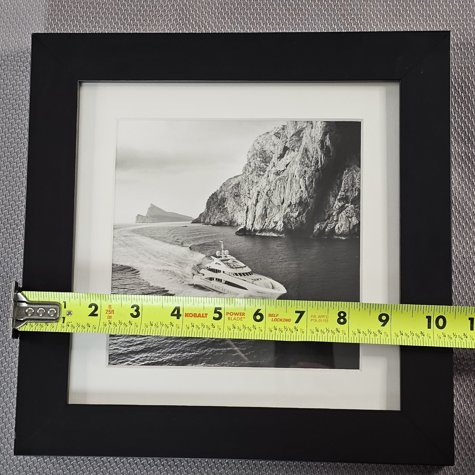 Framed B&W Photo Print Private Yacht Luxury Real Estate Office 10.2″×10.2″ READ⬇