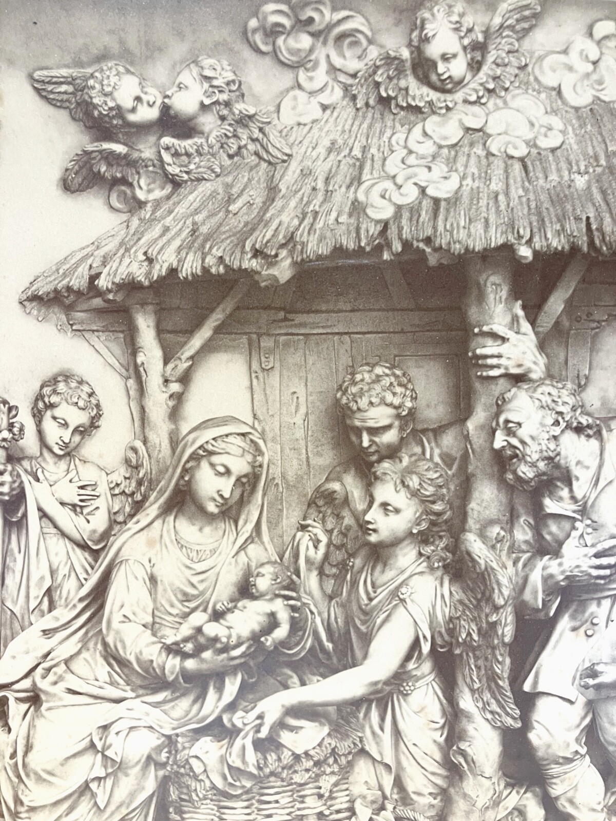 Rare 1860-70s Carlo Naya Photograph Adoration of the Shepherds Giovanni Bonazza