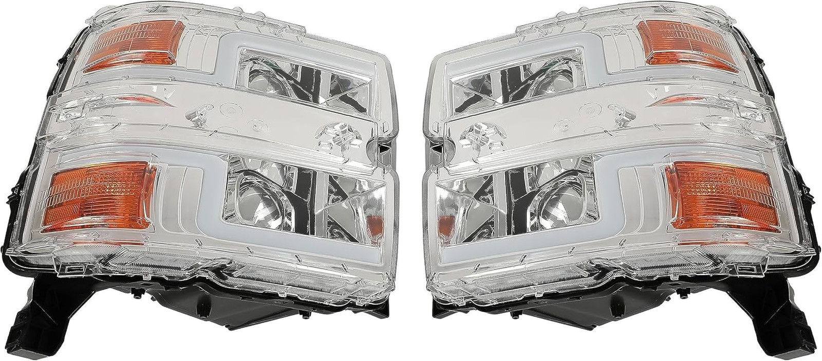 Projector Headlight Pair Compatible with 2015-2019 Chevy Chevrolet Silverado 250