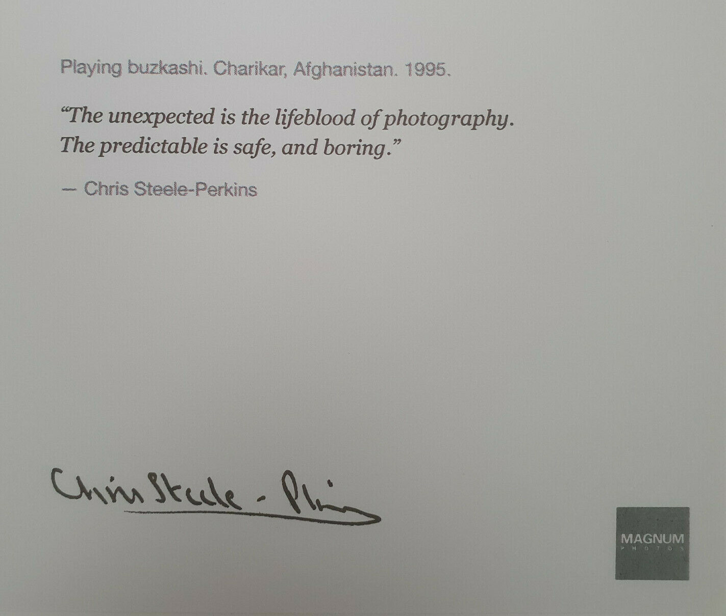 Chris Steele-Perkins – Signed Photo – Magnum Square Print Limited
