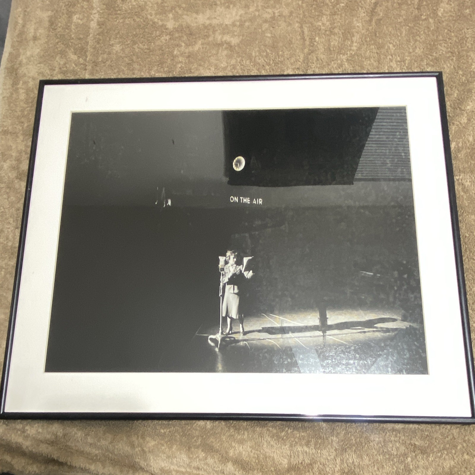 Ray Metzker “On The Air” woman on microphone Framed and Matted Photograph