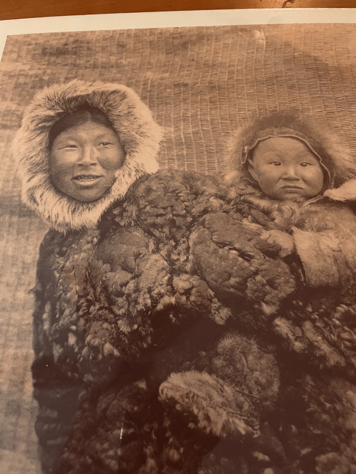 Edward S. Curtis Woman and Child Nunivak 16 x 12 Sepia Print Native American EUC