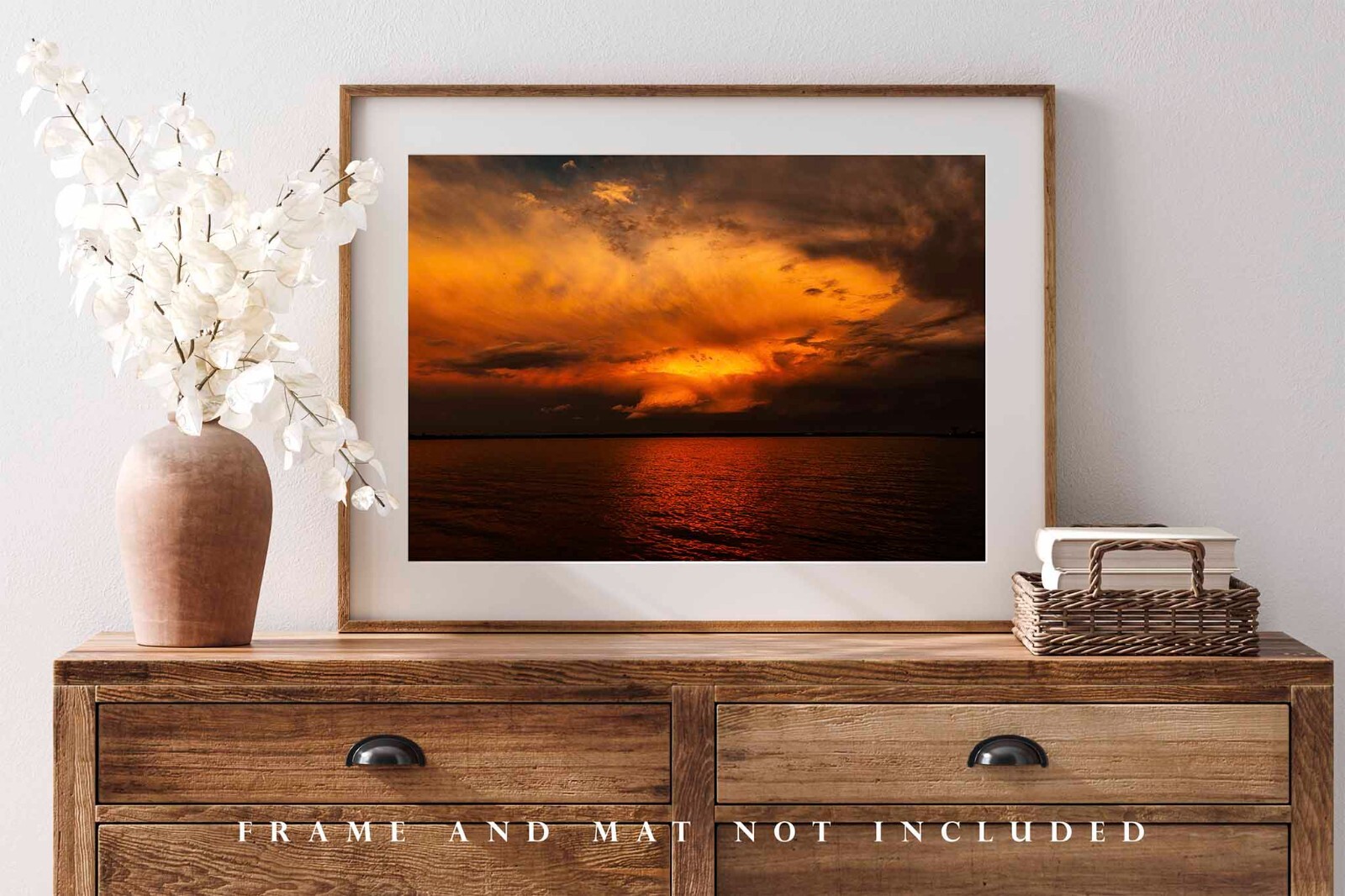 Storm Photography Print: Oklahoma Sunset Thunderstorm Lake Overholser Photo