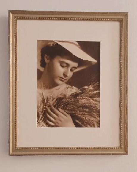 Nelly’s Photo Portrait of a Women Holding a Sheaf of Wheat C. 1930-40