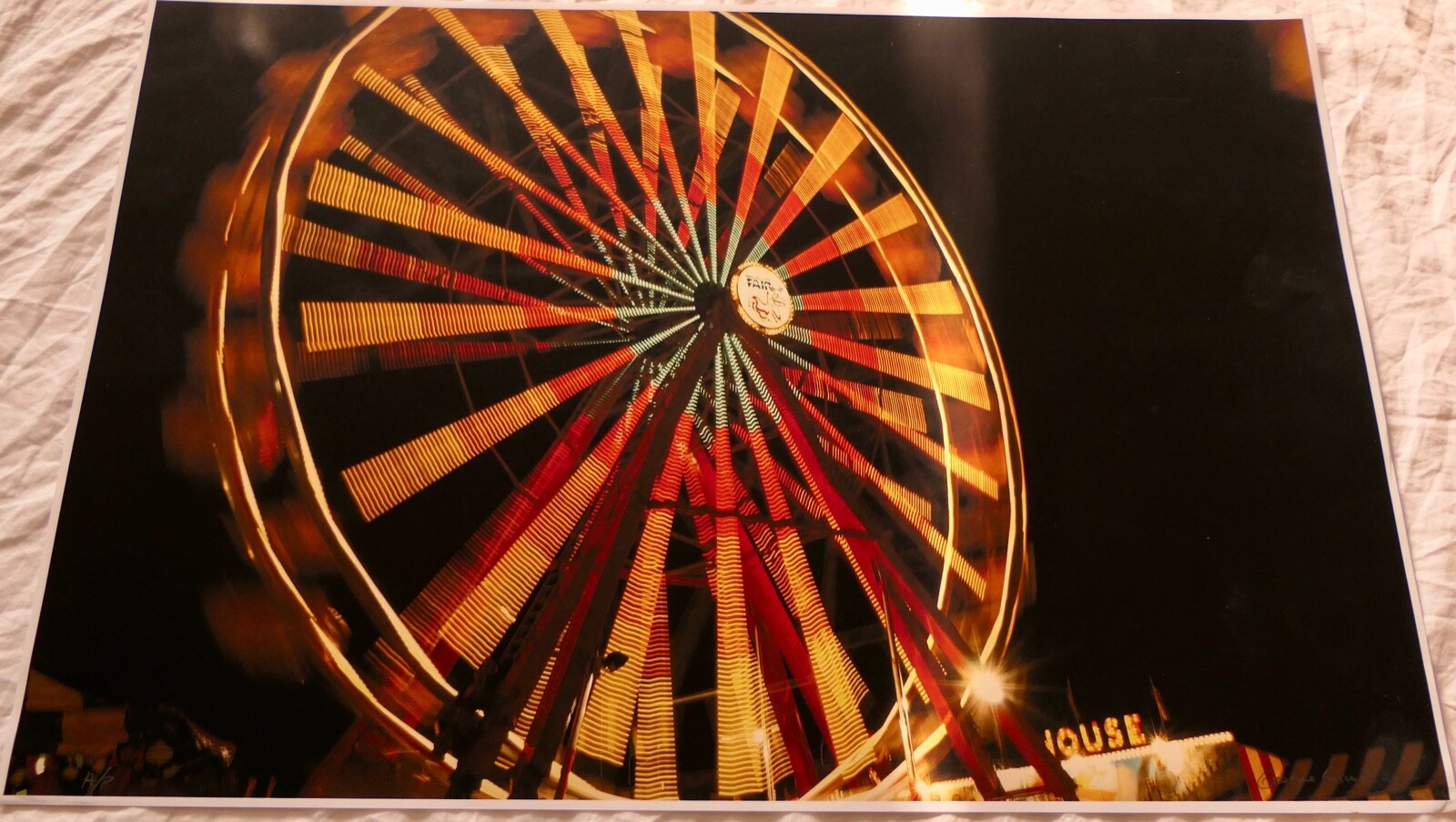 ART SIGNED GEORGE CASWEL PHOTOGRAPH COLOR FERIS WHEEL CARNIVAL MINNESOTA FAIR