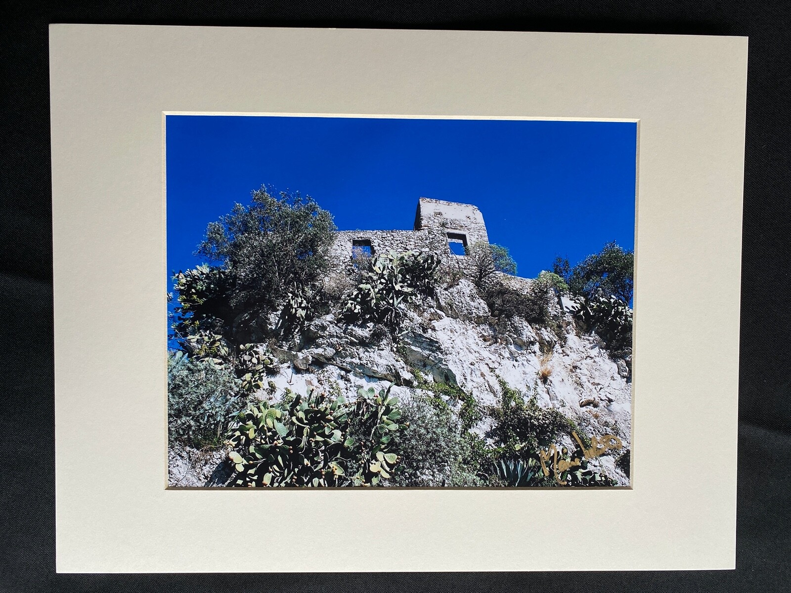 11 X 14 Matted Photo – signed by photographer Marie Whitton- RUINS OF MONTE C-