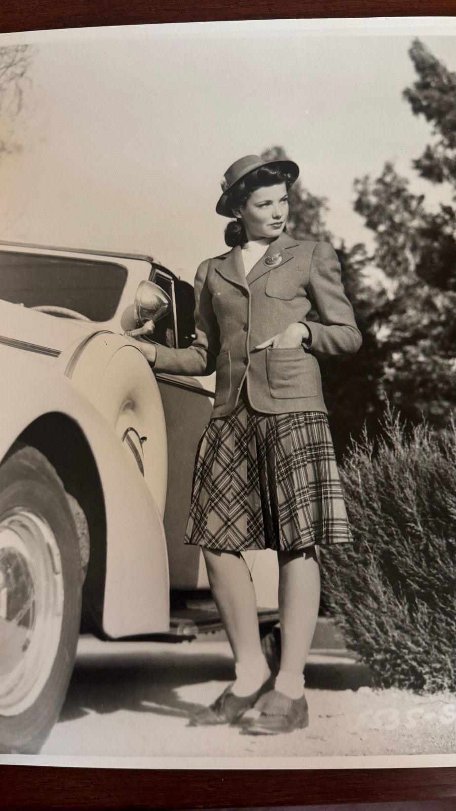 Vintage Silver Gelatin Print Of 1940s Fashion Model 14″ x 11″