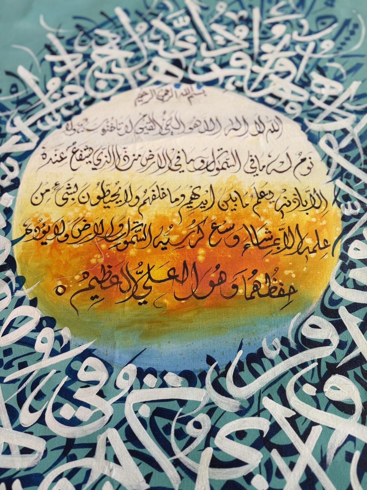 Hand-Painted 2×3 ft Arabic Calligraphy Canvas – Elegant Islamic Wall Art