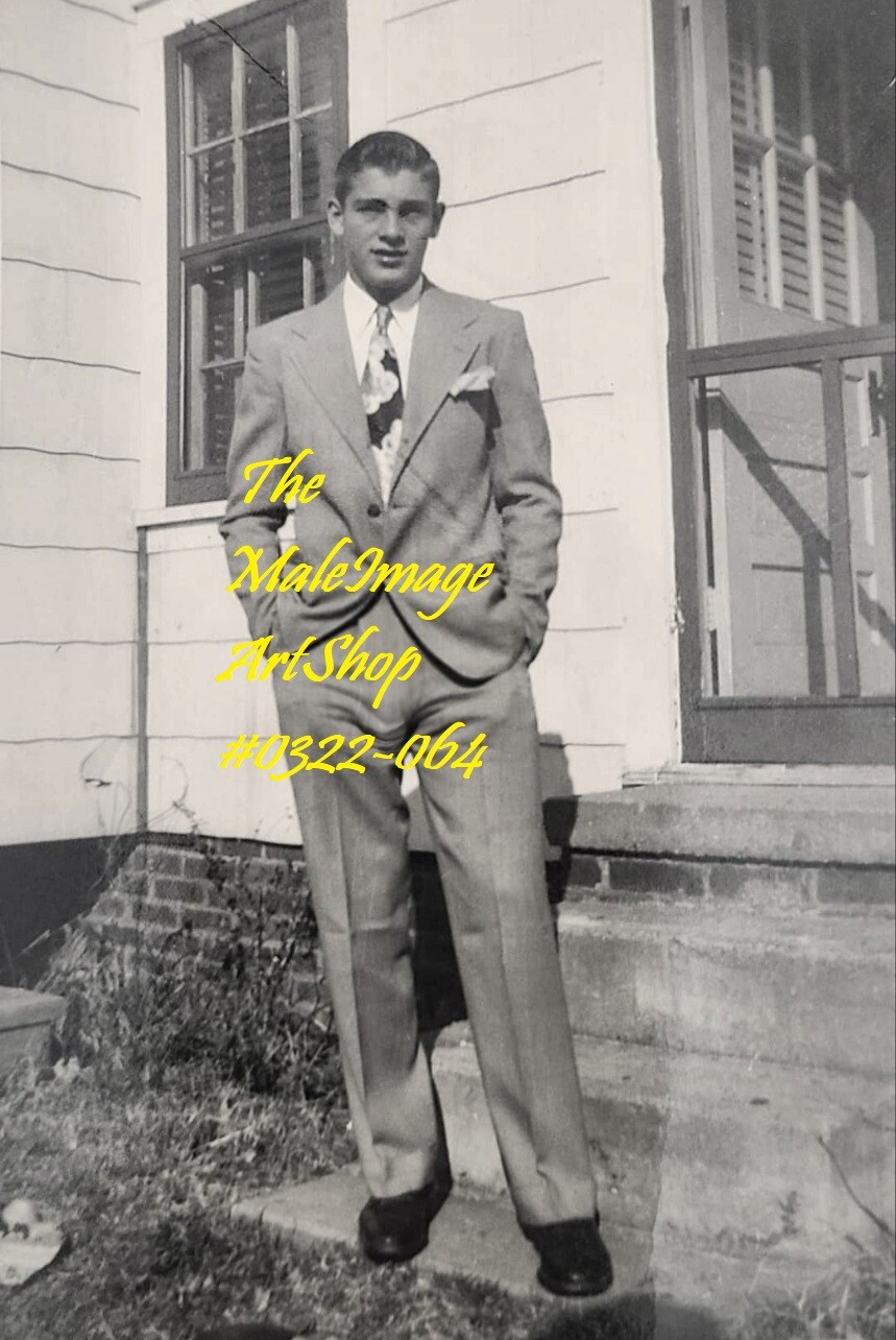 VINTAGE MALE PORTRAIT #0322-064 -vintage male 1948-free shipping in usa