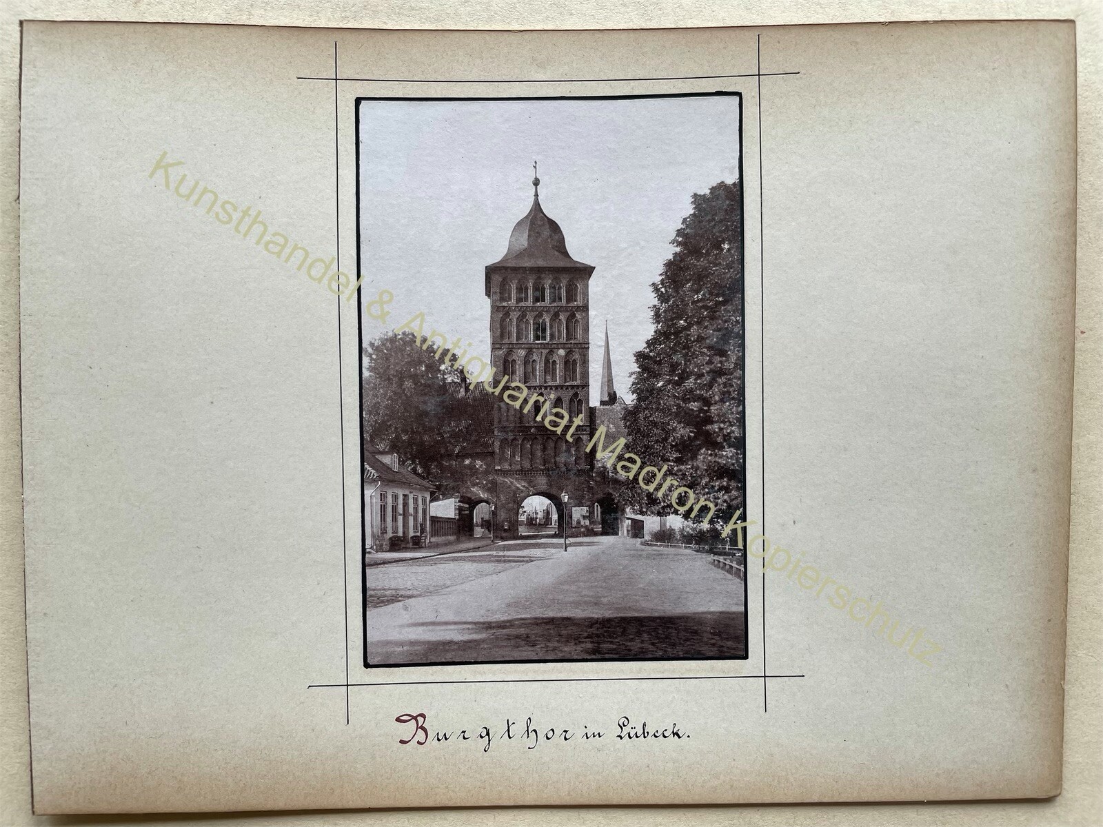 2x orig. Photo from 1880 Burgthor Lübeck & Travemünde 19.5 cm x 25.5 cm