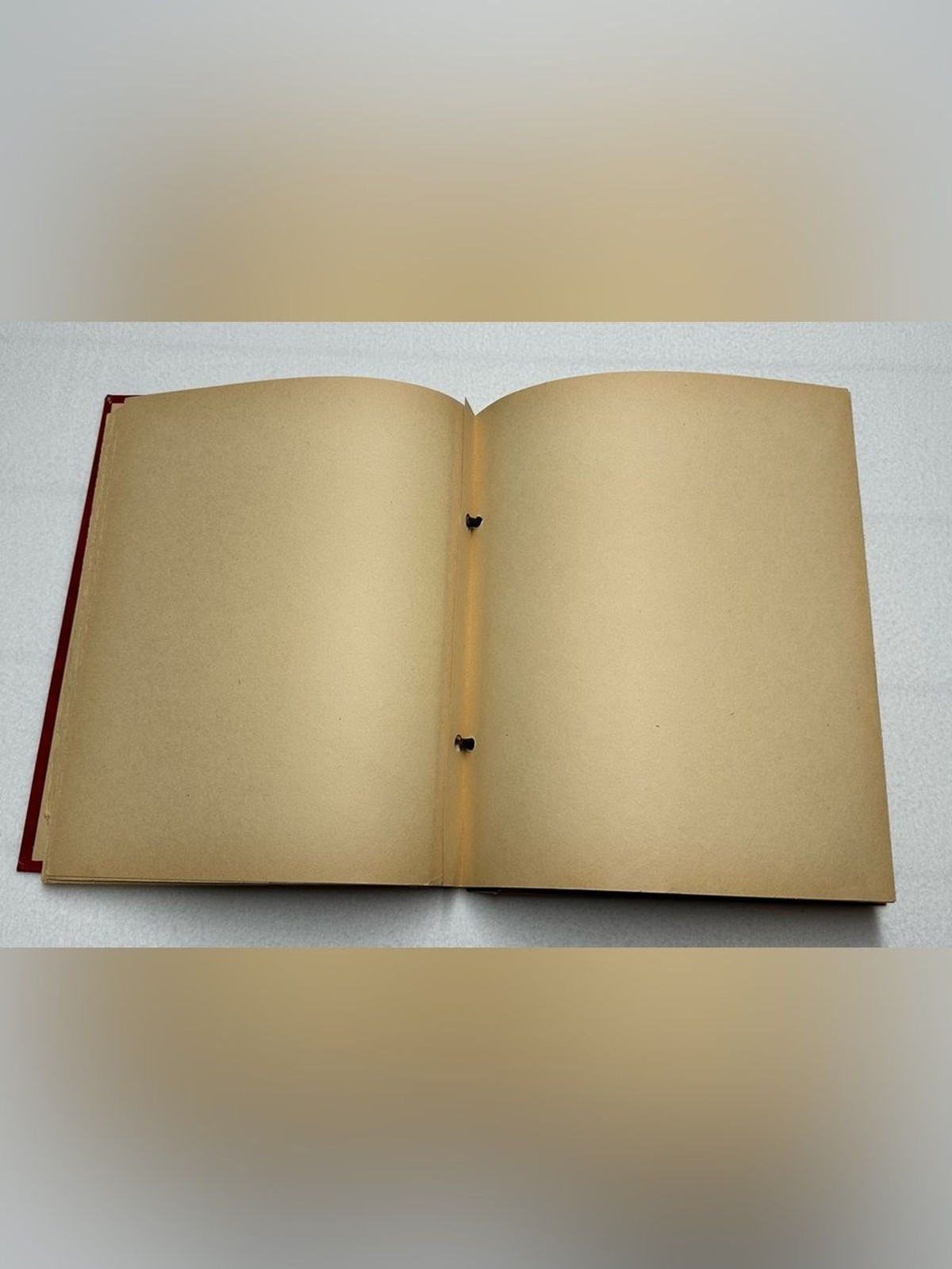Mid‑Century Red Scrap Book • Gold Embossed Cover • Blank Beige Pages • 79¢ Label