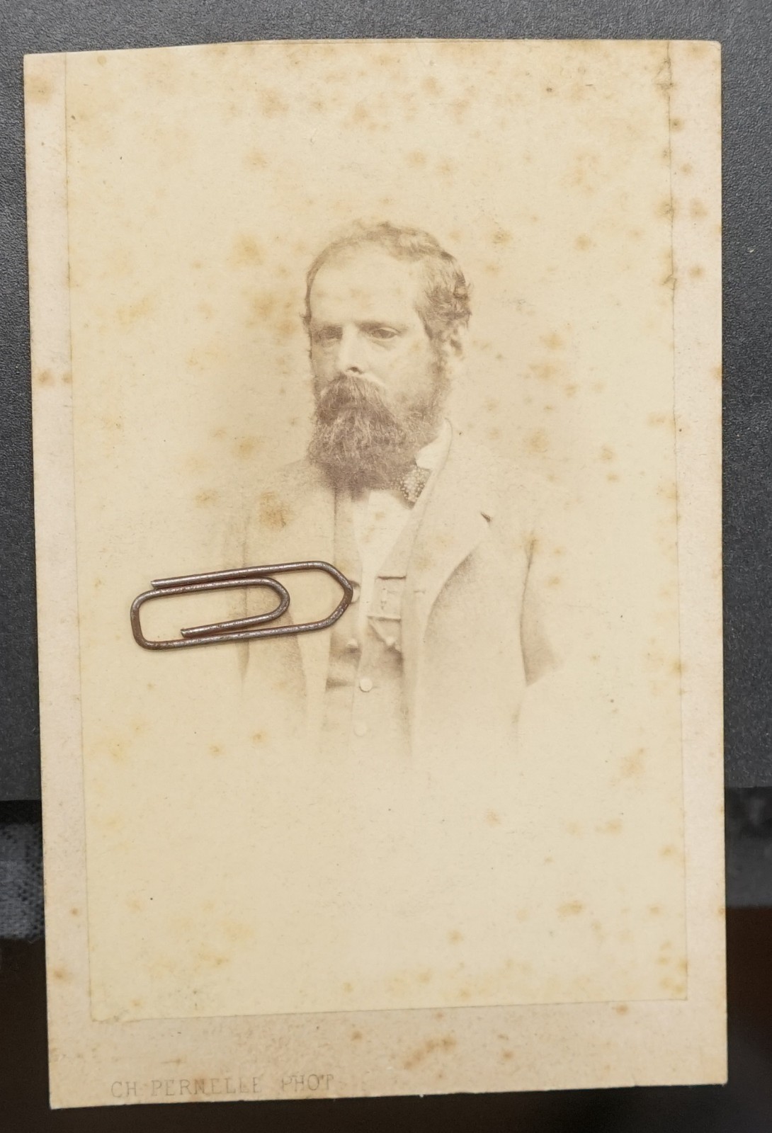 S Photo CDV KAB Portrait Belfort Pernelle Businessman Artist Full Beard Politics
