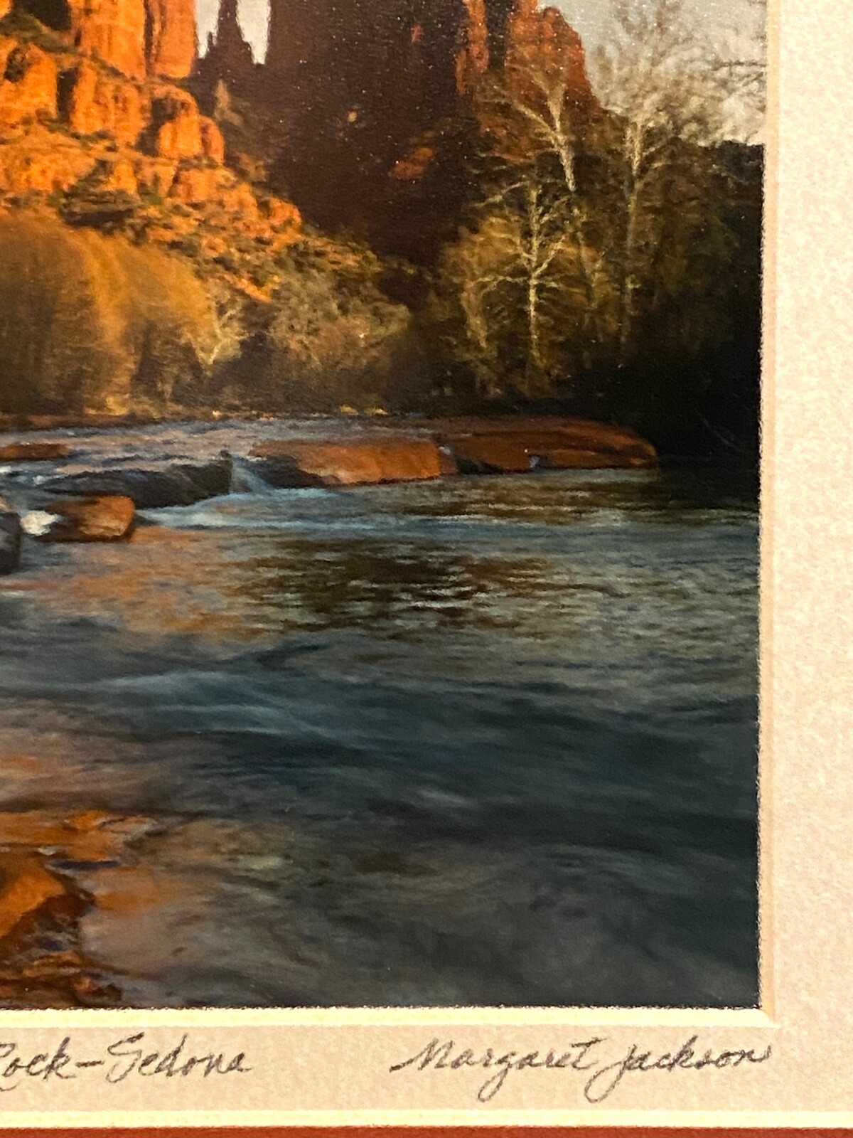 Cathedral Rock Sedona AZ framed 9.5 x 11.5 color photo signed Margaret Jackson
