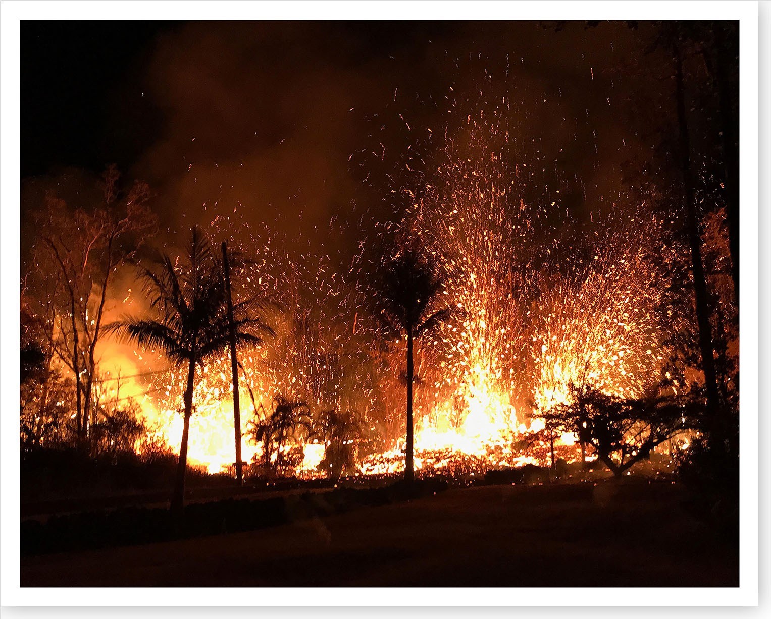 Kilauea Volcano Fissure Lava Fountains 2018 Silver Halide Photo