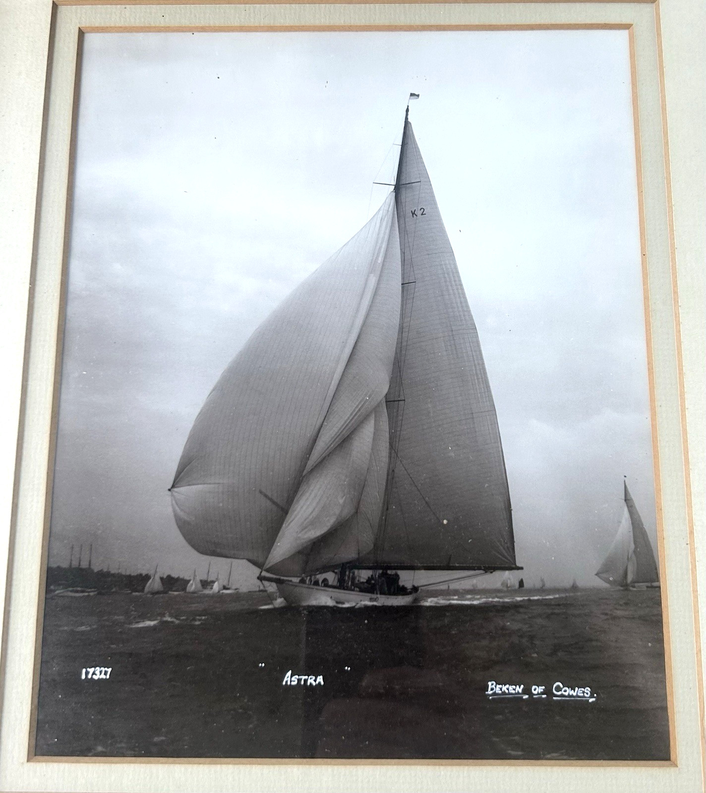 Antique BEKEN of COWES Yacht, Boat PHOTO, Signed 1937 – ASTRA (17327), Sailing