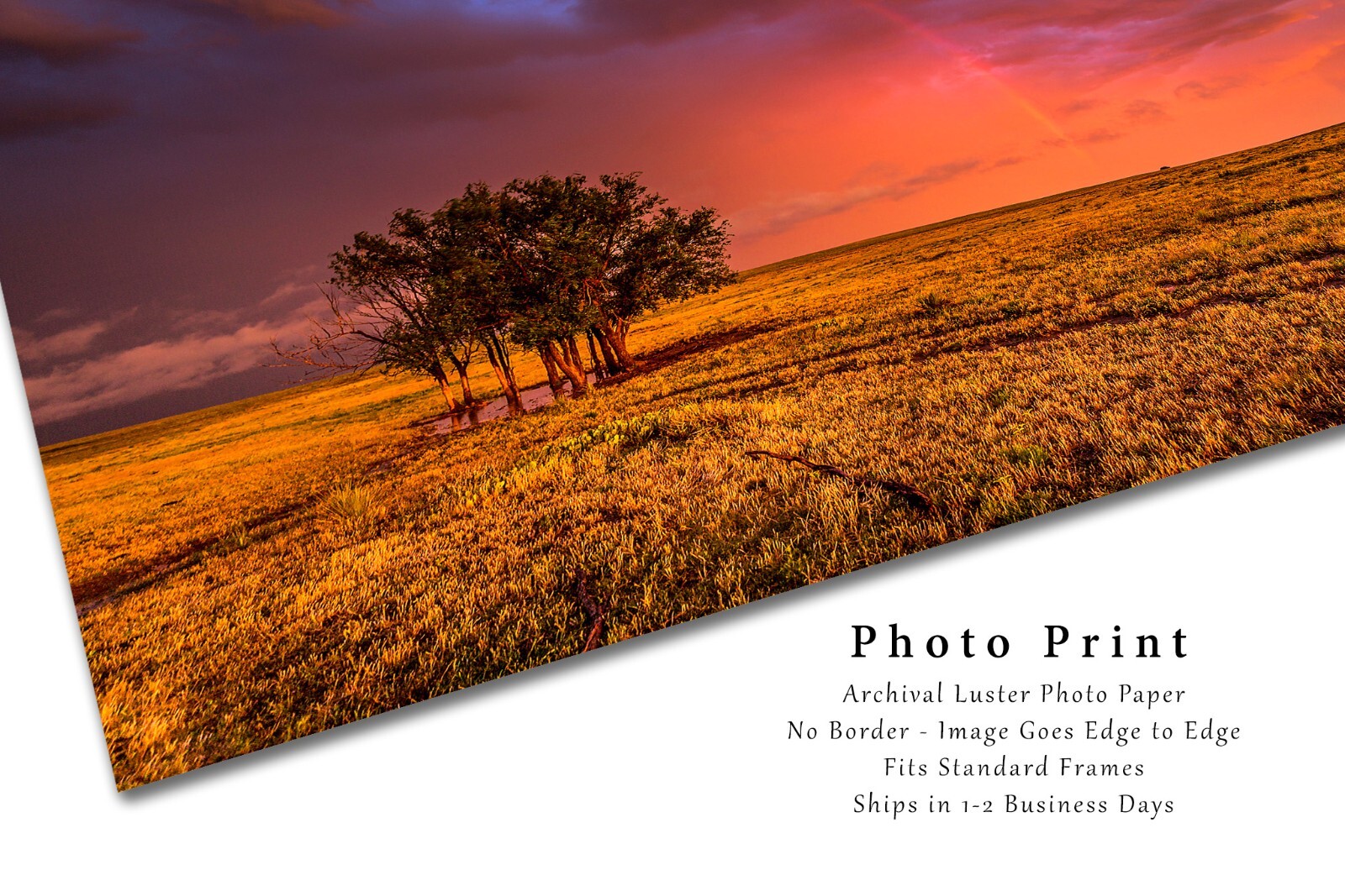 Prairie Photography Print: Oklahoma Landscape Stormy Sky Plains Western Photo