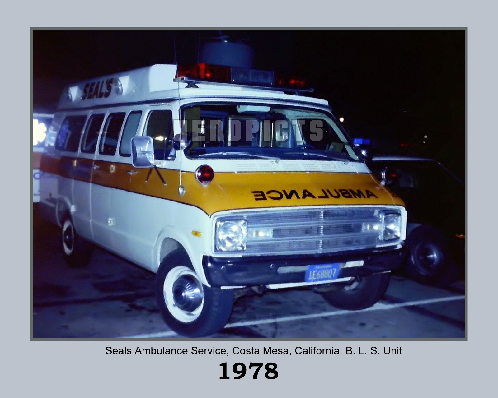 1970s Seal’s Ambulance Service BLS Unit, New 8×10 Unframed Photo VFRPBT_0055