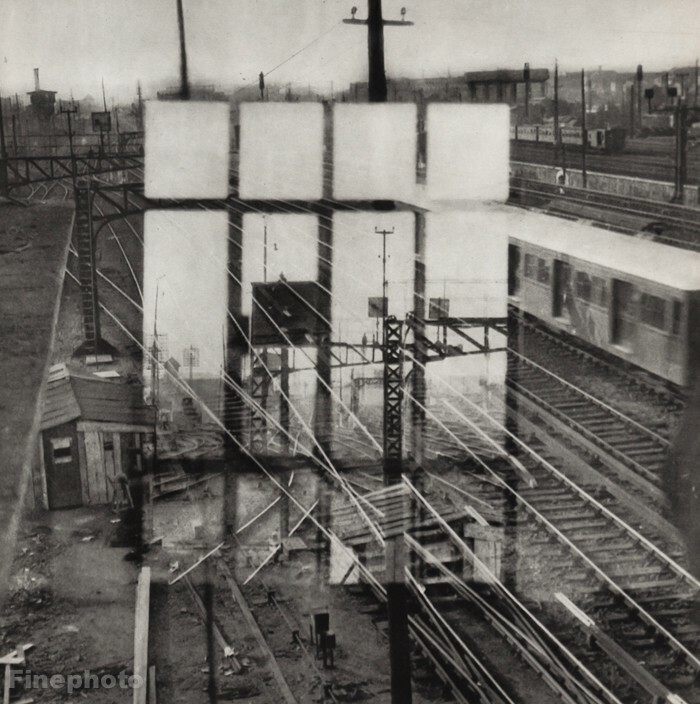 1929 Original Rene Zuber Surreal Industrial Railroad Train Vintage Photo Gravure