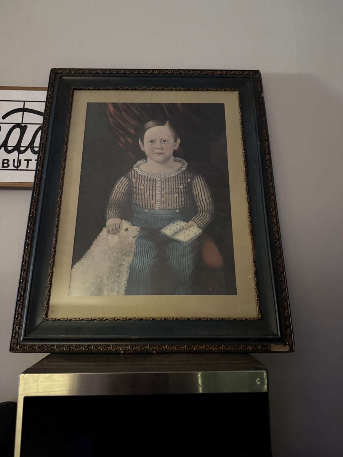 VTG Henry Ford Museum American Folk Art Print – Portrait of Boy w/ Dog