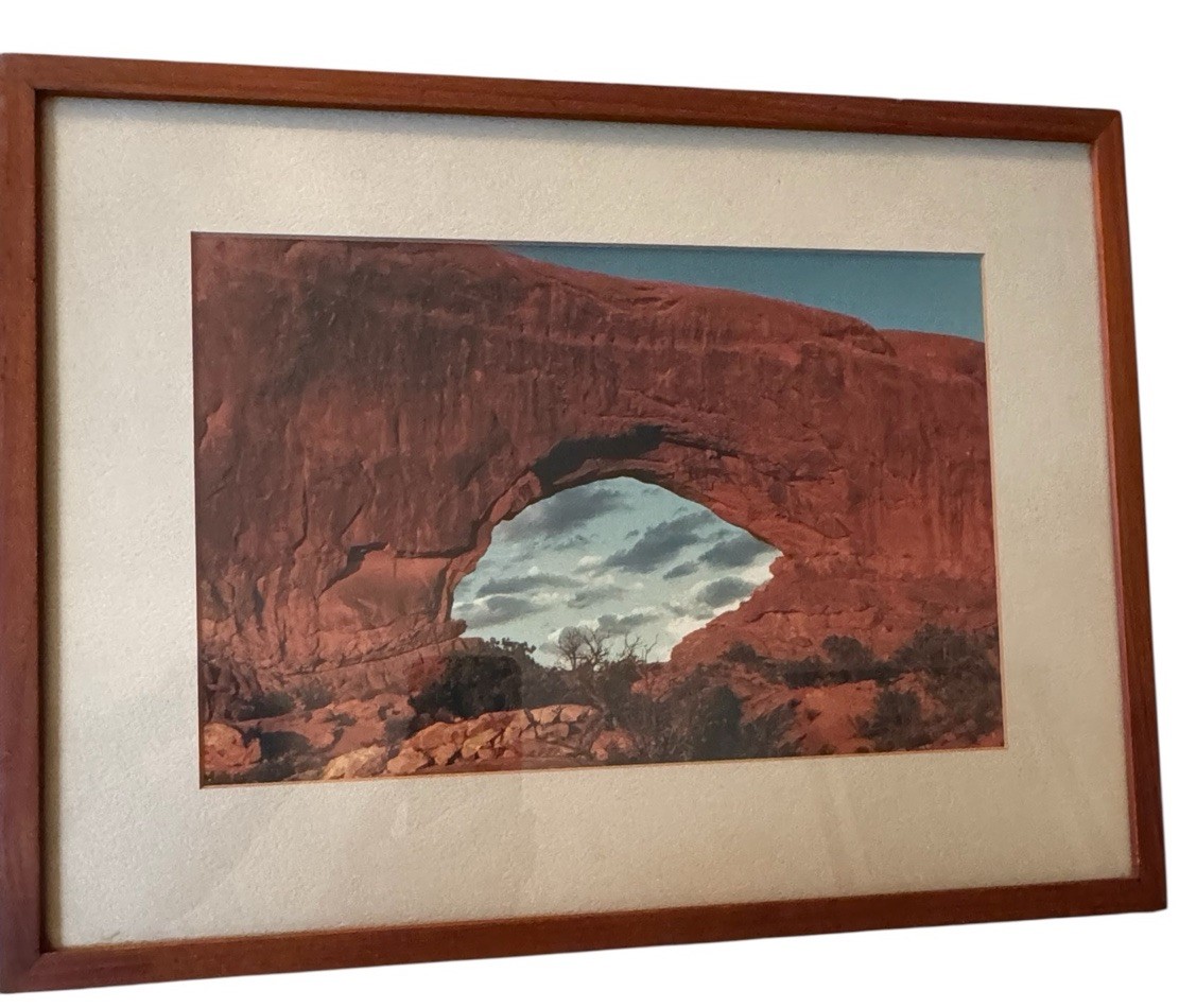 Vintage Framed Photograph Arches National Park Utah 1980 Signed on Back