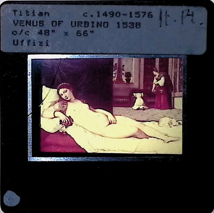 Vintage Art History Slide Photo Titian Venus of Urbino 1538 Uffizi