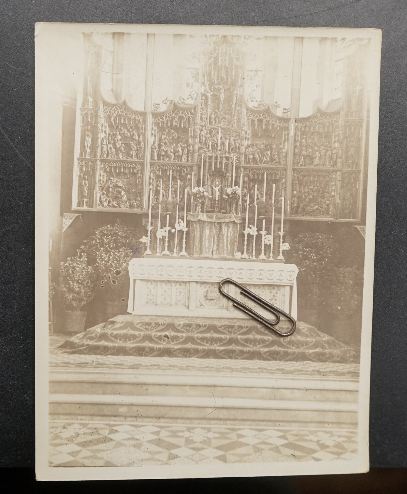 Photo View Main Altar Church Cathedral Candles Jesus Christ Figurine Picture Statue