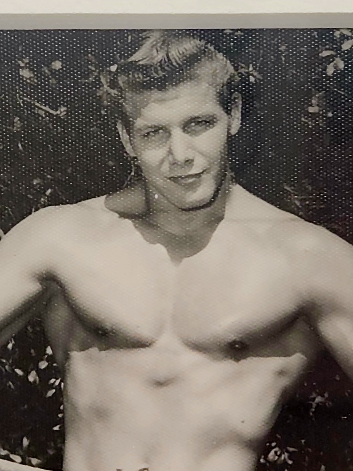Vintage 12×15 Framed Nude Male Physique 4×5 Photo Original 1950s Bruce Bellas