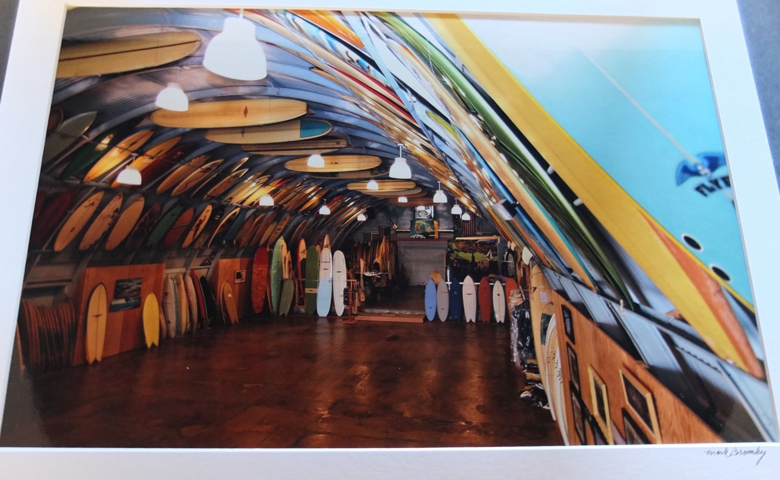 Mark Bromley Signed Photograph Of Bird Huffman’s Surf Shed In San Diego, Cal.