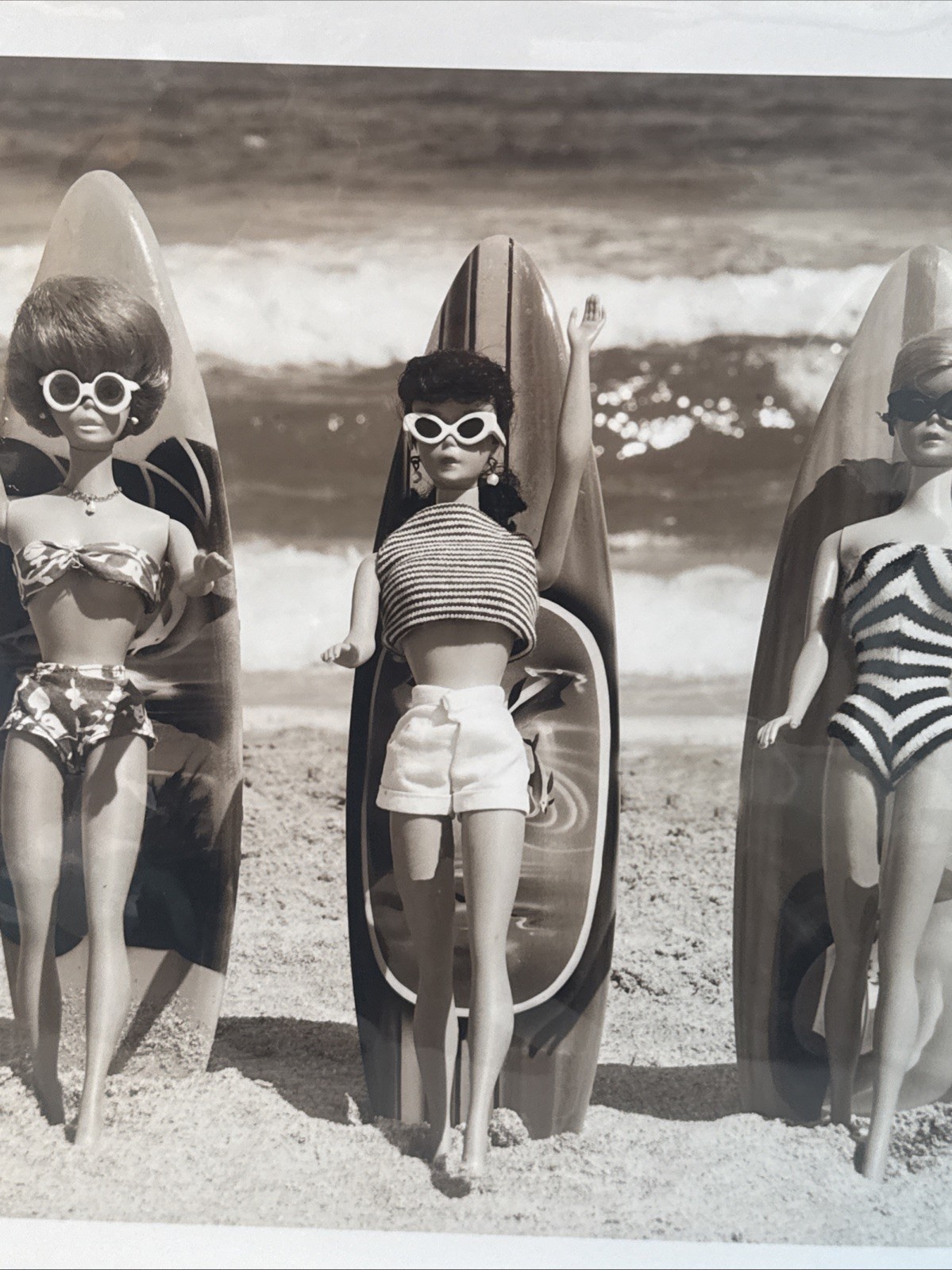 Signed David Parise Photograph Vintage Barbie Surfing at the Beach 13×19” 2017