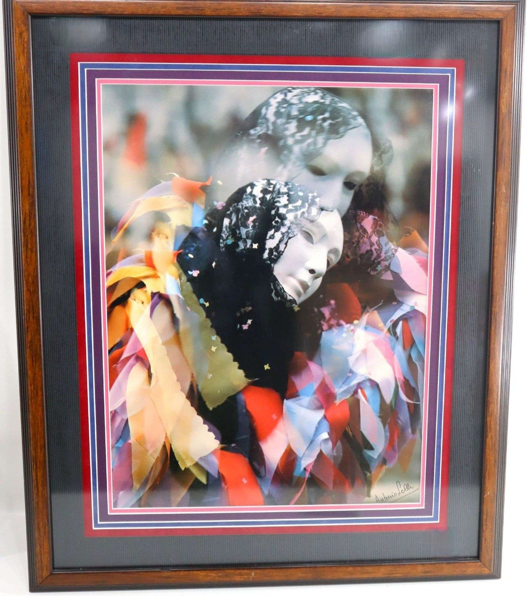 Antonio Lelli “Carnevale Di Venezia” Vintage Signed Photograph Framed 33×27