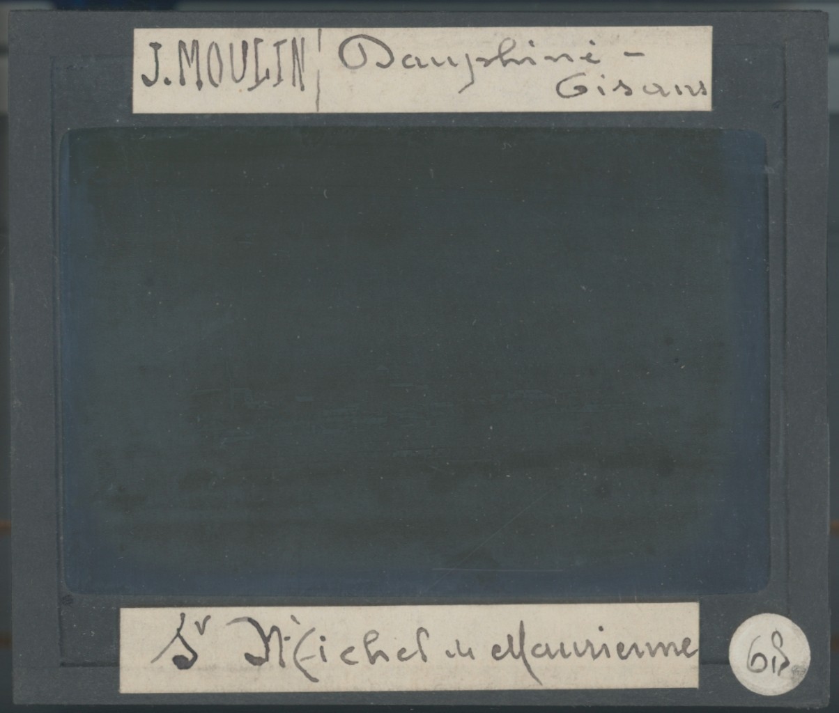 Saint-Michel-De-Maurienne, Photo J. Moulin, Glass Plaque, Color, 8.5×10 Inches
