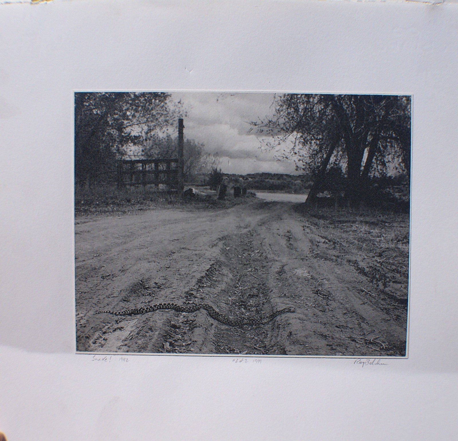 ” Snake! ” 1982 RAY BELCHER, Silver Gelatin Print , Santa Fe New Mexico