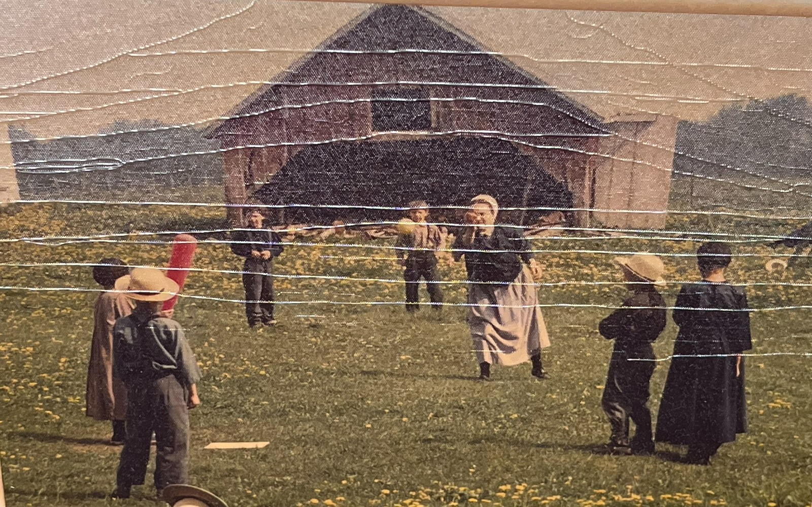 1971-72 Artist Signed Photograph “Recess” Amish School Yard Aylmer, Ontario