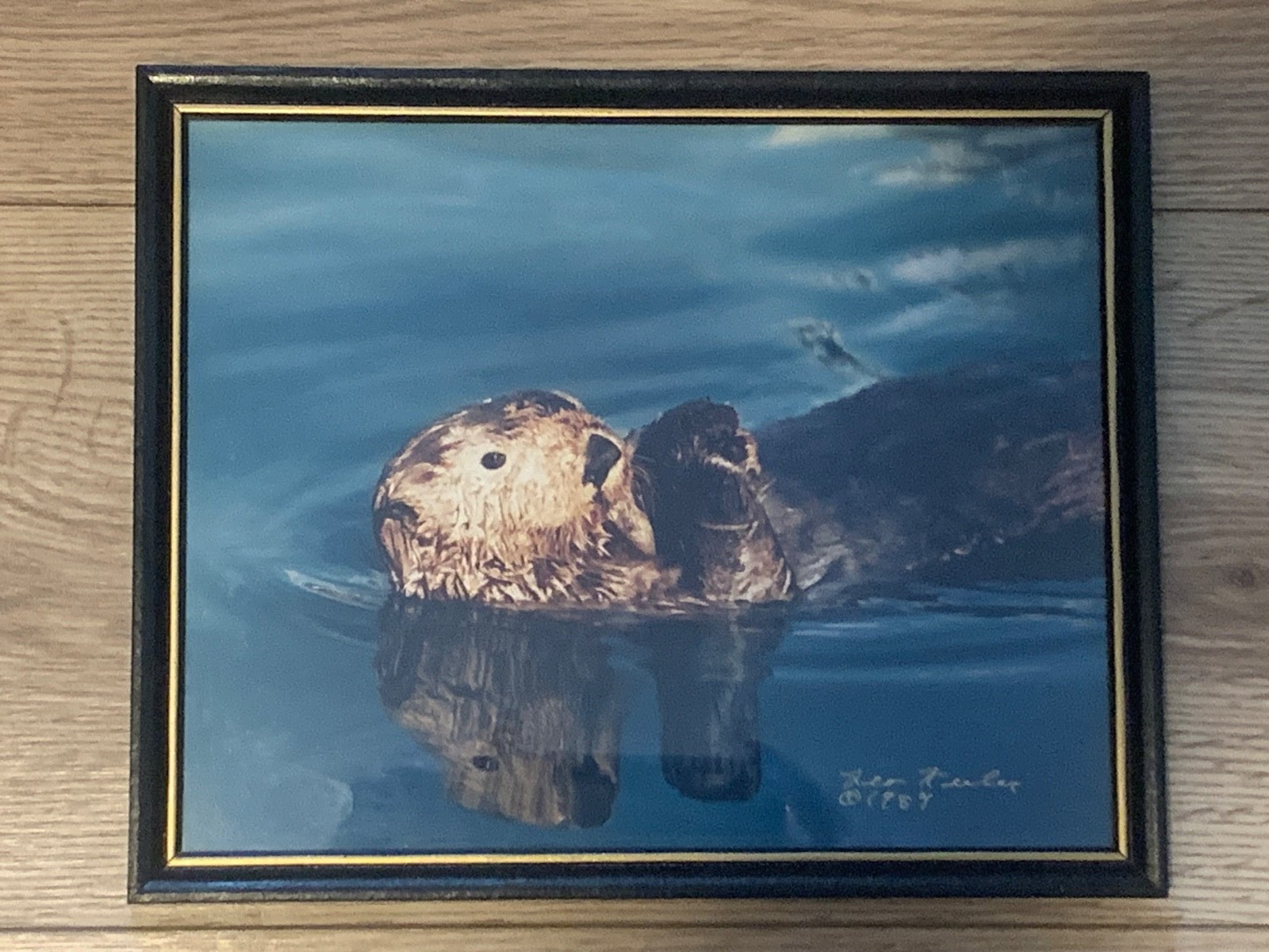 Leo Keeler Signed Sea Otter Photograph Kickin’ Back 1987 Cordova Alaska