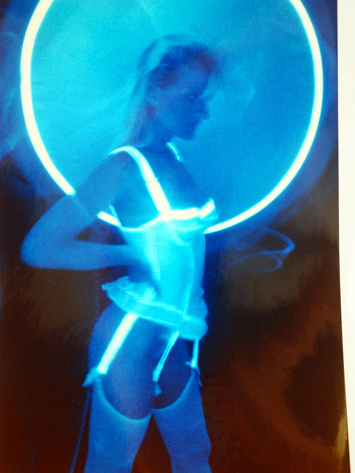 Moody Blue Young Girl In Pose, 1988 Professional Photo 8″ x 12″