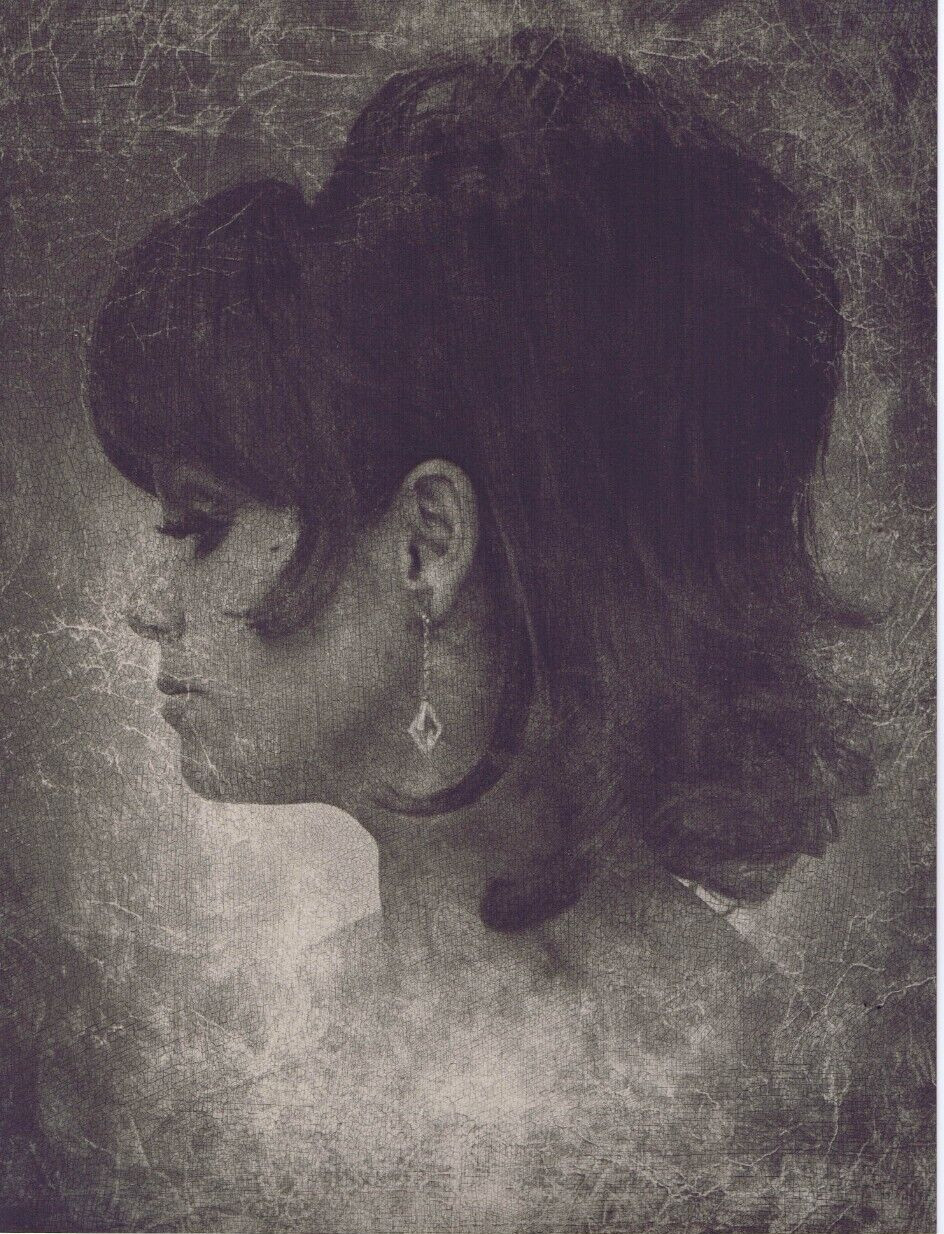 Hendrickson Original Photo B&W THE BRUNETTE GIRL WITH LONG DROP EARRINGS 10×13″